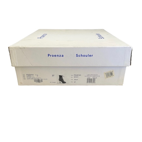 Proenza Schouler Open toe Lace up Ankle Booties size 37 Black - Picture 11 of 12